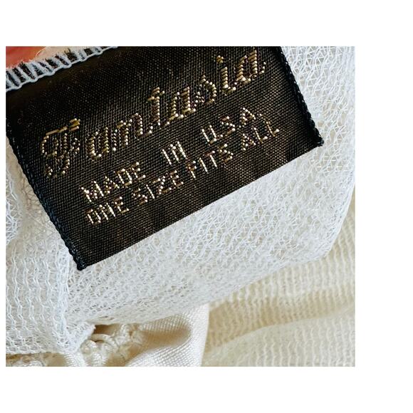 VTG  Crinoline Tulle Slip Size M/L Stretchy Waist Off White USA made petticoat - Picture 4 of 10